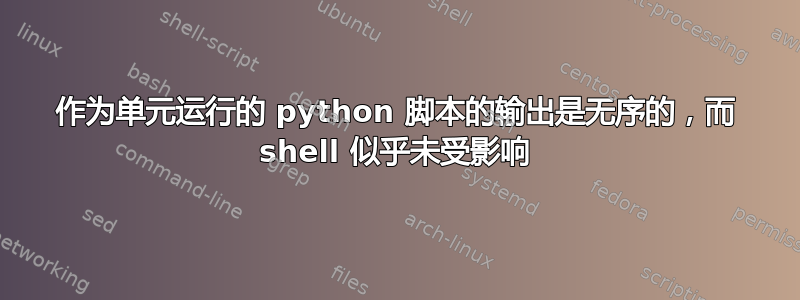 作为单元运行的 python 脚本的输出是无序的，而 shell 似乎未受影响