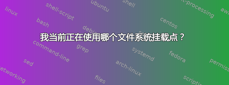 我当前正在使用哪个文件系统挂载点？