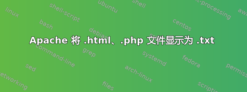 Apache 将 .html、.php 文件显示为 .txt