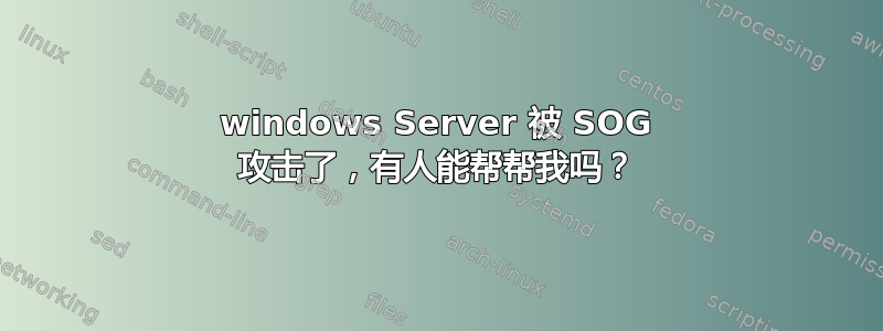 windows Server 被 SOG 攻击了，有人能帮帮我吗？