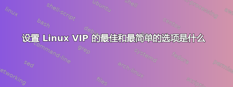 设置 Linux VIP 的最佳和最简单的选项是什么 