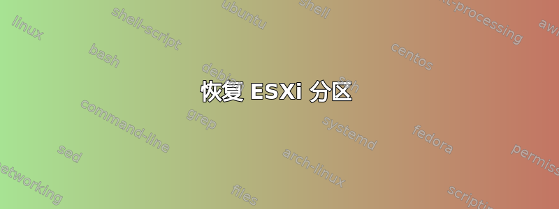 恢复 ESXi 分区