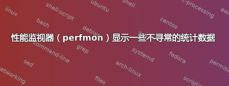 性能监视器（perfmon）显示一些不寻常的统计数据