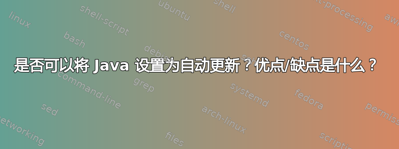 是否可以将 Java 设置为自动更新？优点/缺点是什么？