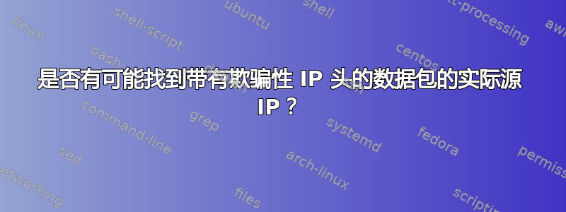 是否有可能找到带有欺骗性 IP 头的数据包的实际源 IP？