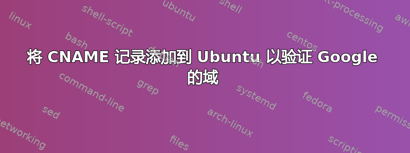 将 CNAME 记录添加到 Ubuntu 以验证 Google 的域