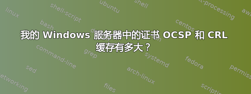 我的 Windows 服务器中的证书 OCSP 和 CRL 缓存有多大？