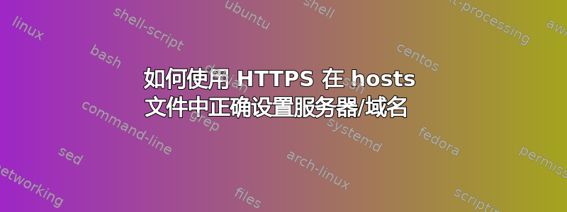 如何使用 HTTPS 在 hosts 文件中正确设置服务器/域名 