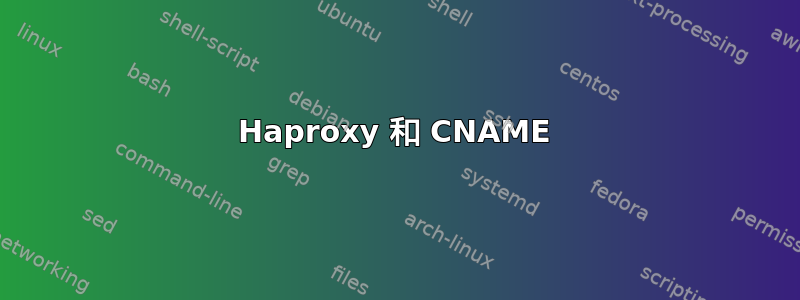 Haproxy 和 CNAME