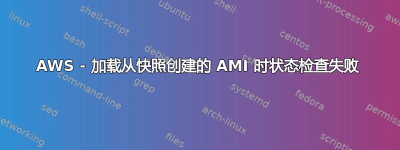 AWS - 加载从快照创建的 AMI 时状态检查失败