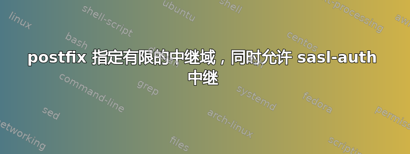 postfix 指定有限的中继域，同时允许 sasl-auth 中继