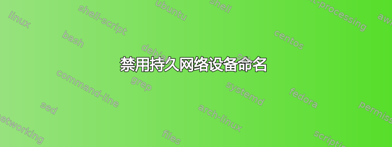 禁用持久网络设备命名