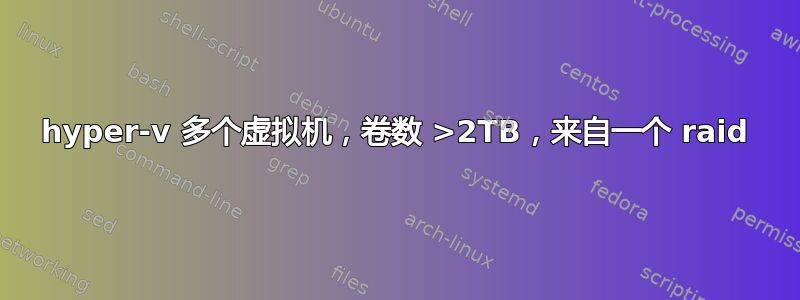 hyper-v 多个虚拟机，卷数 >2TB，来自一个 raid