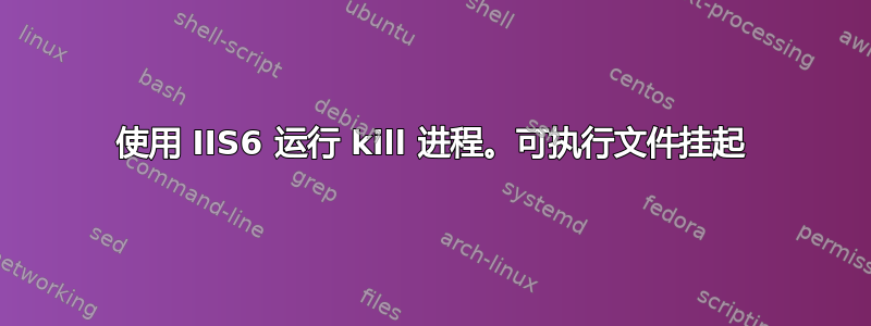 使用 IIS6 运行 kill 进程。可执行文件挂起