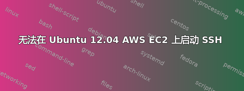 无法在 Ubuntu 12.04 AWS EC2 上启动 SSH