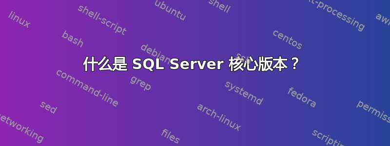 什么是 SQL Server 核心版本？