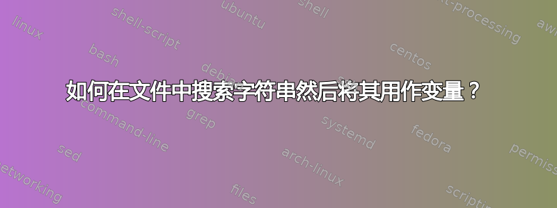 如何在文件中搜索字符串然后将其用作变量？