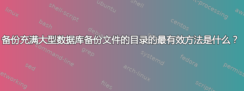 备份充满大型数据库备份文件的目录的最有效方法是什么？