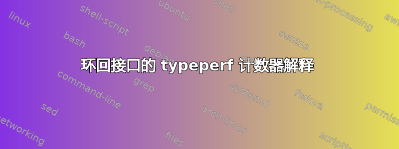 环回接口的 typeperf 计数器解释