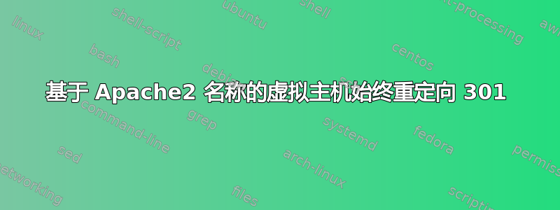 基于 Apache2 名称的虚拟主机始终重定向 301