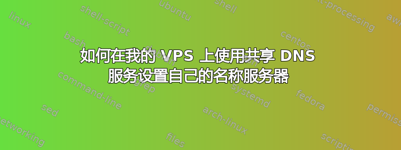 如何在我的 VPS 上使用共享 DNS 服务设置自己的名称服务器