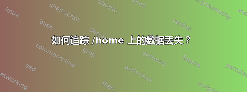 如何追踪 /home 上的数据丢失？