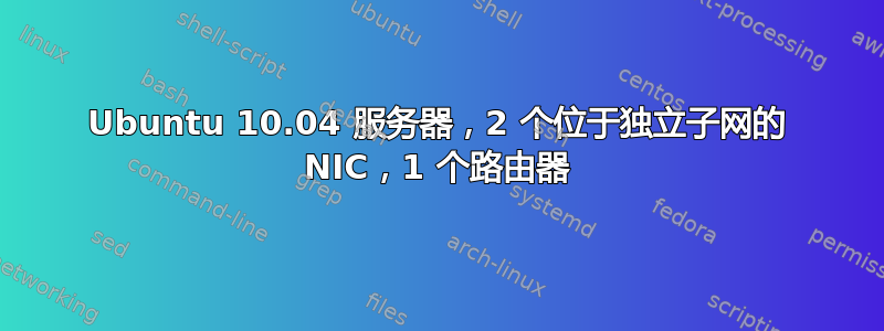 Ubuntu 10.04 服务器，2 个位于独立子网的 NIC，1 个路由器