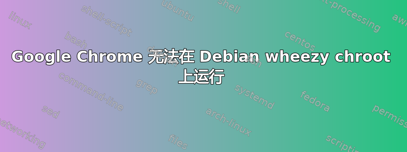 Google Chrome 无法在 Debian wheezy chroot 上运行