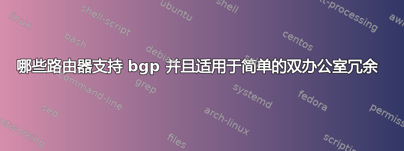 哪些路由器支持 bgp 并且适用于简单的双办公室冗余 