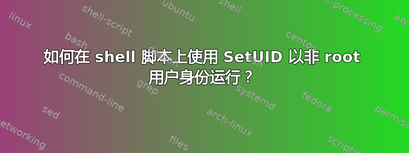 如何在 shell 脚本上使用 SetUID 以非 root 用户身份运行？