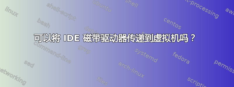 可以将 IDE 磁带驱动器传递到虚拟机吗？