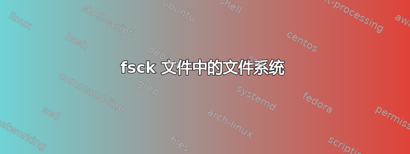 fsck 文件中的文件系统