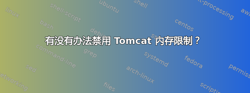 有没有办法禁用 Tomcat 内存限制？