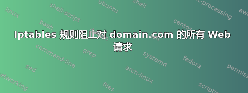 Iptables 规则阻止对 domain.com 的所有 Web 请求