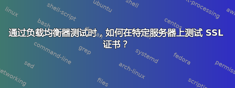 通过负载均衡器测试时，如何在特定服务器上测试 SSL 证书？