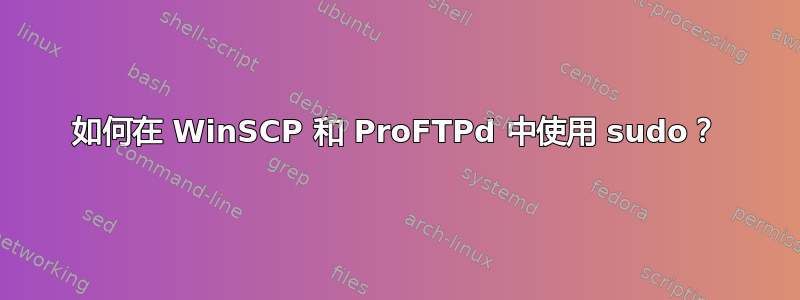 如何在 WinSCP 和 ProFTPd 中使用 sudo？