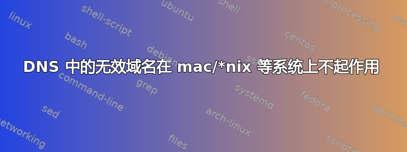 DNS 中的无效域名在 mac/*nix 等系统上不起作用