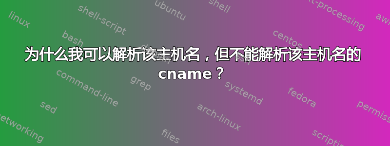 为什么我可以解析该主机名，但不能解析该主机名的 cname？