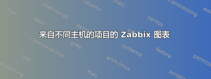 来自不同主机的项目的 Zabbix 图表