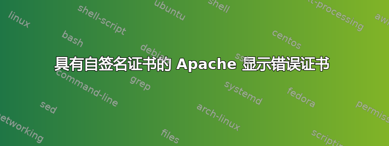 具有自签名证书的 Apache 显示错误证书