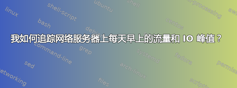 我如何追踪网络服务器上每天早上的流量和 IO 峰值？