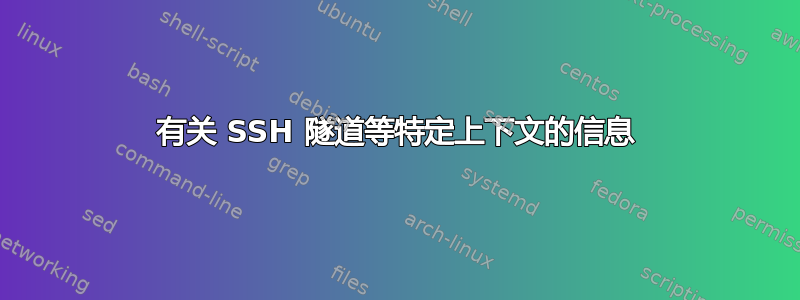 有关 SSH 隧道等特定上下文的信息