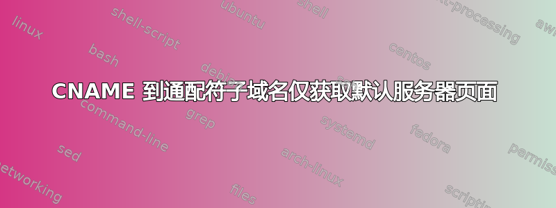 CNAME 到通配符子域名仅获取默认服务器页面