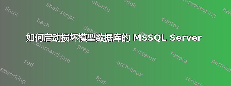 如何启动损坏模型数据库的 MSSQL Server