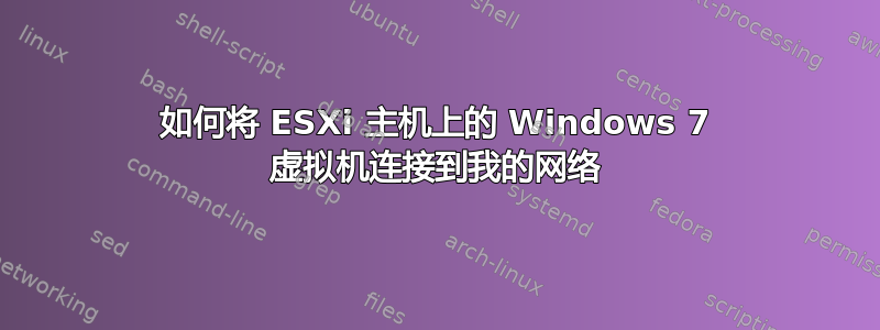 如何将 ESXi 主机上的 Windows 7 虚拟机连接到我的网络