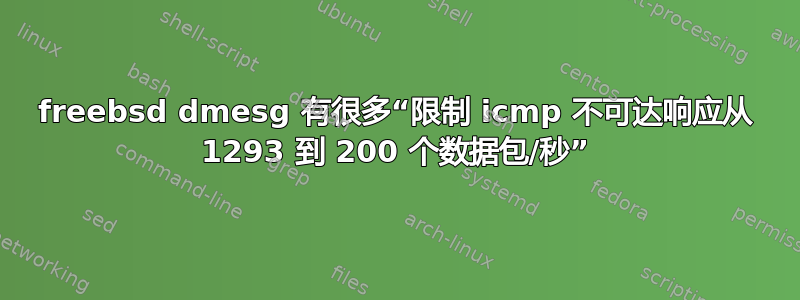 freebsd dmesg 有很多“限制 icmp 不可达响应从 1293 到 200 个数据包/秒”