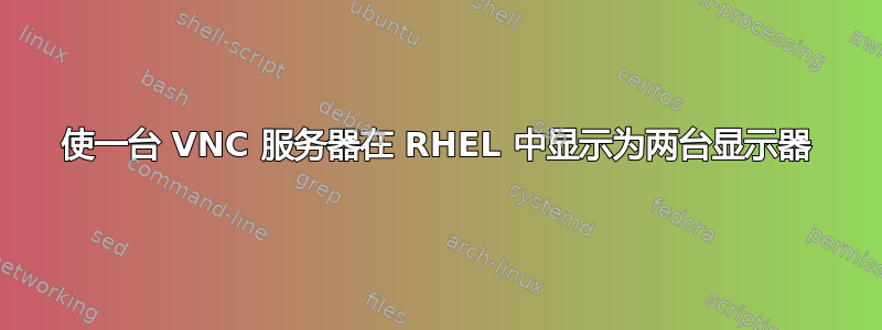 使一台 VNC 服务器在 RHEL 中显示为两台显示器