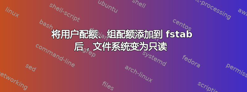 将用户配额、组配额添加到 fstab 后，文件系统变为只读 