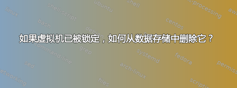 如果虚拟机已被锁定，如何从数据存储中删除它？