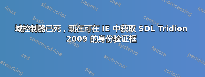 域控制器已死，现在可在 IE 中获取 SDL Tridion 2009 的身份验证框